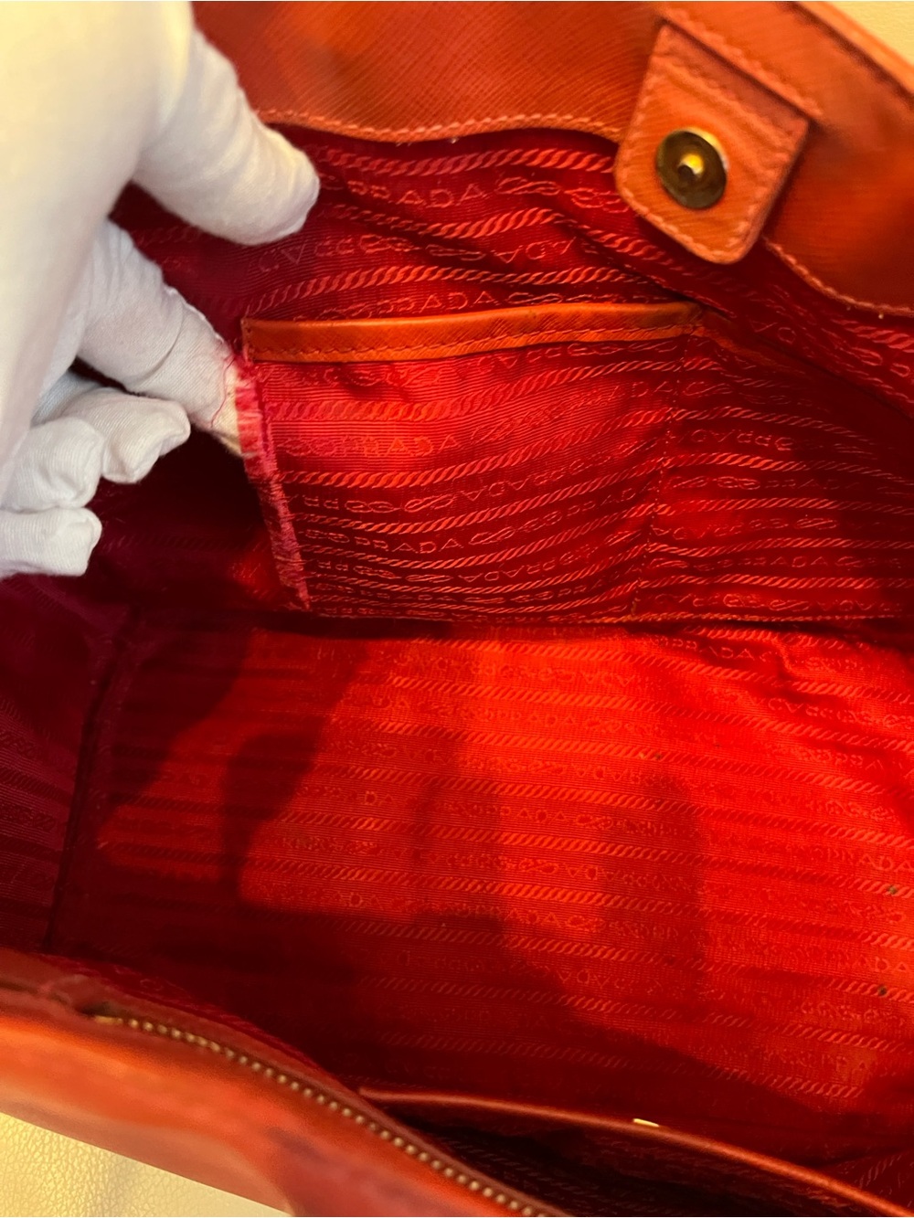 Prada Red Saffiano Leather Tote - Picture 5 of 10